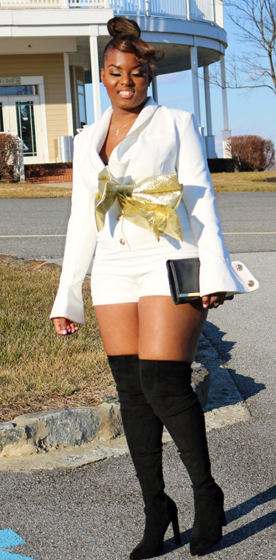 Diva White/Gold Romper