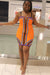 Jasmine  Orange Multicolored  Rhinestone  Bandage Mini  Dress