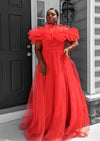 True Elegance Off Shoulder Tulle Dress